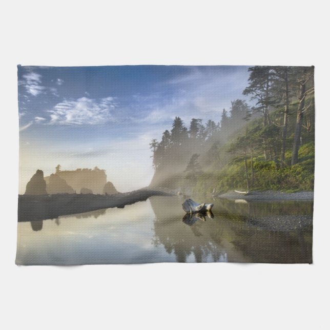 Linge De Cuisine Coucher de soleil à Ruby Beach, parc national Olym (Horizontal)