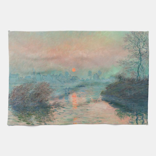 Linge De Cuisine Coucher de soleil de Monet sur la Seine Impression (Horizontal)