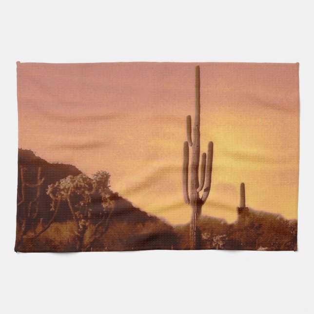 Linge De Cuisine coucher de soleil de Sonoran (Horizontal)