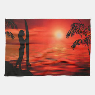 LINGE DE CUISINE COUCHER DE SOLEIL SANGLANT