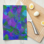 Linge De Cuisine Couleur de paon<br><div class="desc">L'art abstrait violet,  bleu et vert a commencé comme une photo des plumes colorées d'un paon et s'est transformé en ce graphisme époustouflant.

Par https://www.zazzle.com/store/celestesheffey
#peacockcolors 
#purplegreenandblue</div>