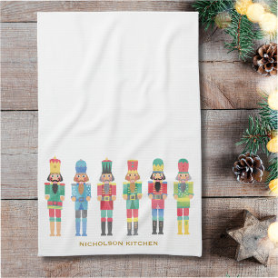 LINGE DE CUISINE COULEUR D'EAU NOËL NUTCRACKERS