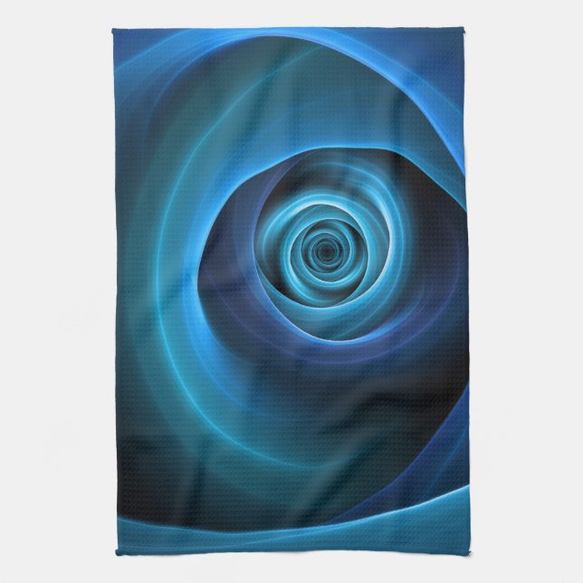 Linge De Cuisine Couleurs bleu spirale 3D Art Abstrait fractal mode (Vertical)