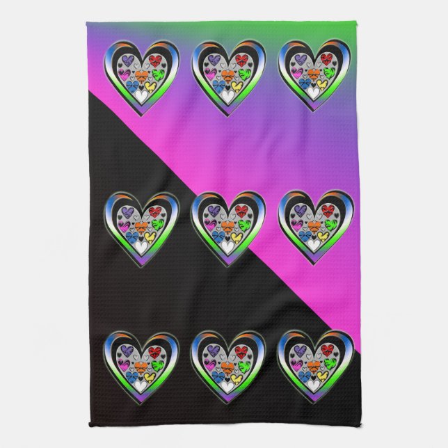 Linge De Cuisine Couleurs d'amour (Vertical)