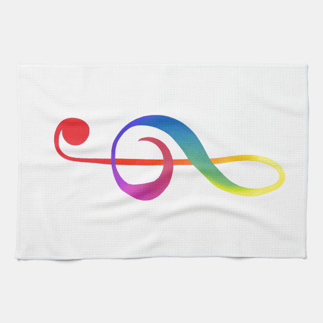 Linge De Cuisine couleurs d'arc-en-ciel de clef triple (Horizontal)