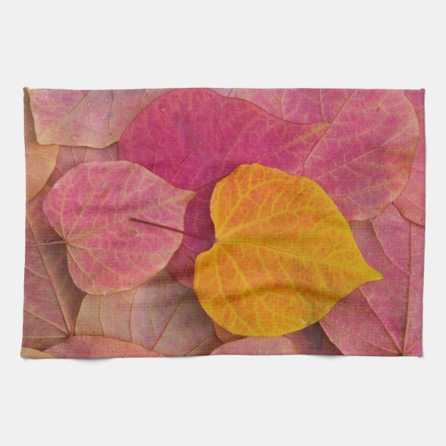 Linge De Cuisine Couleurs d'automne sur feuilles tombées de Forest  (Horizontal)