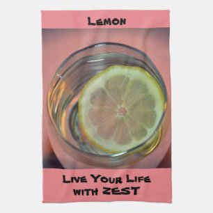 Linge De Cuisine Coupe de citron vie avec Zest rose