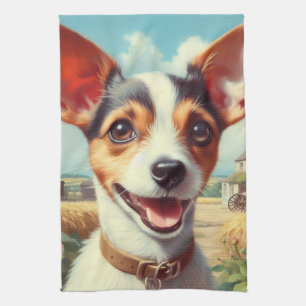 Linge De Cuisine Coupe Toy Fox Terrier Peinture