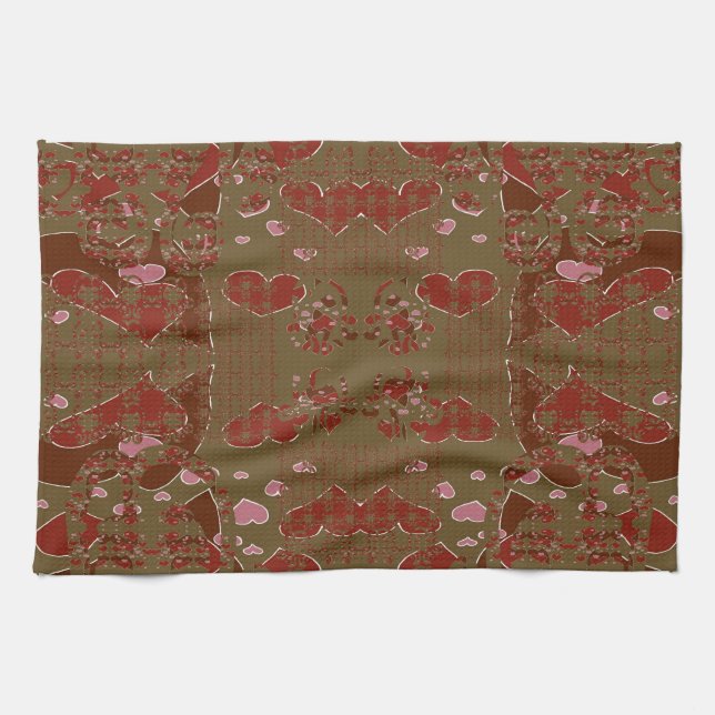Linge De Cuisine Coupes de fleurs en forme de cœur (Horizontal)