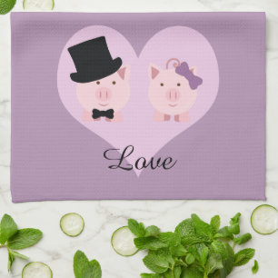 Linge De Cuisine Couple de cochon mignon