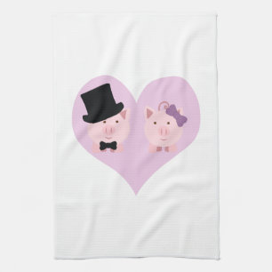 Linge De Cuisine Couple de cochon mignon