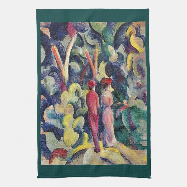 Linge De Cuisine Couple sur le chemin forestier par August Macke (Vertical)