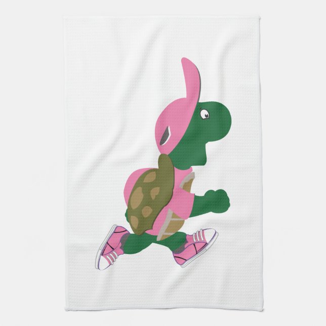 Linge De Cuisine Coureur de tortue mûre dans PInk (Vertical)