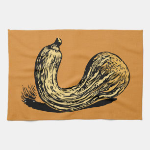 Linge De Cuisine Courge jaune coudée vintage botanique