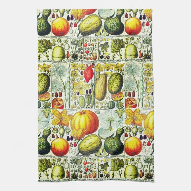 Linge De Cuisine Courges antiques et copie botanique de citrouilles (Vertical)