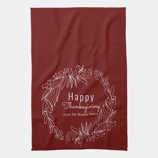 Linge De Cuisine Couronne de glands de Thanksgiving Illustration de (Vertical)