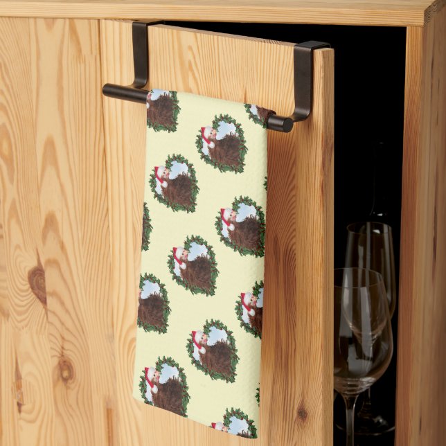 Linge De Cuisine Couronne de Noël au poulet Frizzle (Pliage en tiers)
