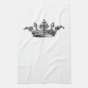 Linge De Cuisine Couronne royale vintage
