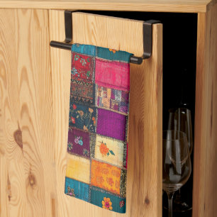Linge De Cuisine Courtepoint Patchwork Vibrant avec Florales Classi