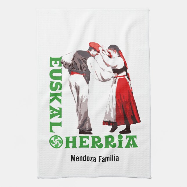 Linge De Cuisine Coutume, Euskal Herria, danse Basque (Vertical)