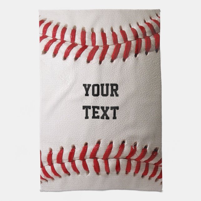 Linge De Cuisine Couture Baseball Softball Texte Personnalisé (Vertical)