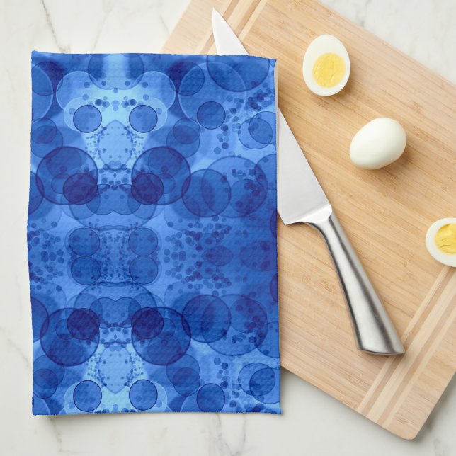 Linge De Cuisine Couverture à motif bulle bleue (Quart Plié)