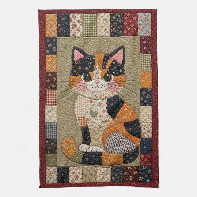 Linge De Cuisine Couverture de chat calico  (Vertical)