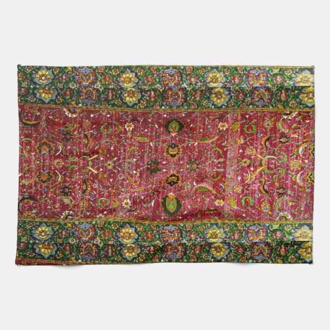 Linge De Cuisine Couverture orientale en rouge et le vert (Horizontal)