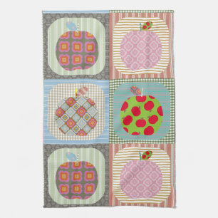 Linge De Cuisine Couverture patchwork Apple colorée rétro