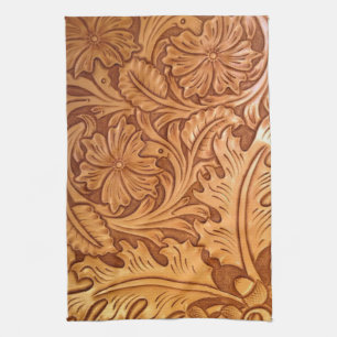 Linge De Cuisine Cow-boy brun rustique en cuir occidental