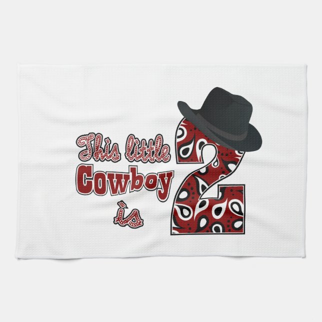 Linge De Cuisine Cowboy 2e anniversaire (Horizontal)