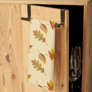 Linge De Cuisine Cozy autumn maple leaves oak leaves