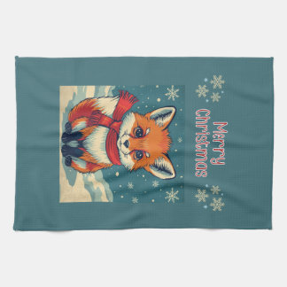 Linge De Cuisine Cozy Christmas Fox Kitchen Towels