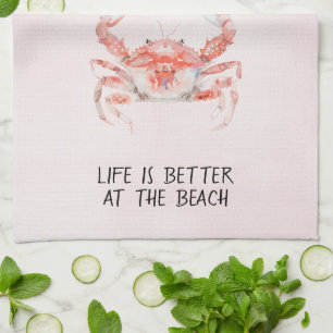 Linge De Cuisine Crabe de l'océan Rouge Blush