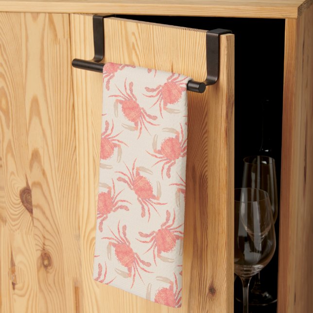 Linge De Cuisine Crabe - Pêche Fuzz 2024 (Pliage en tiers)