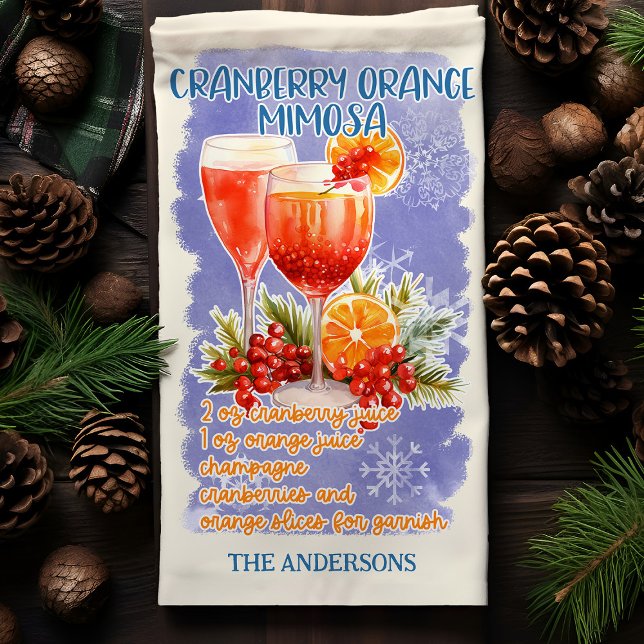 Linge De Cuisine Cranberry Orange Mimosa Cocktail de Noël Recette (Créateur téléchargé)