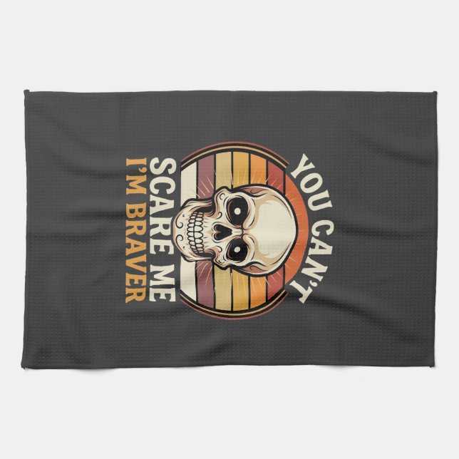Linge De Cuisine Crâne Halloween plus courageux Design d'Horreur Ré (Horizontal)