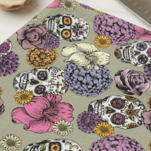 Linge De Cuisine Crânes à sucre florales cool Dia de los Muertos
