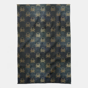 Linge De Cuisine Crânes Et Os De Pirate vintage Et Noir