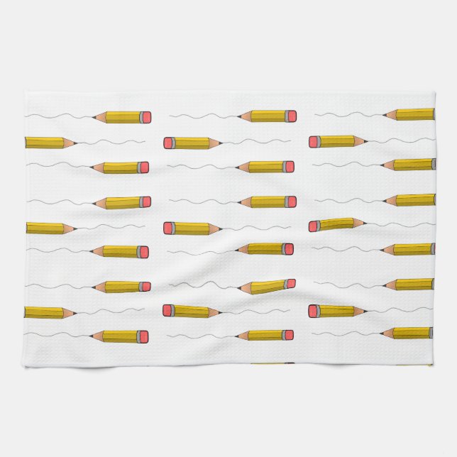 Linge De Cuisine Crayon sur blanc (Horizontal)