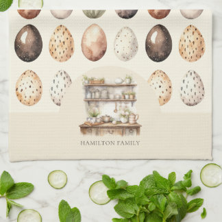 Linge De Cuisine Cream & Brown Vintage Kitchen Family Name