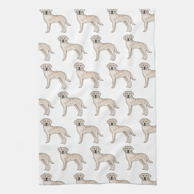 Linge De Cuisine Cream Labrador Retriever Cartoon Lab Motif chien (Vertical)