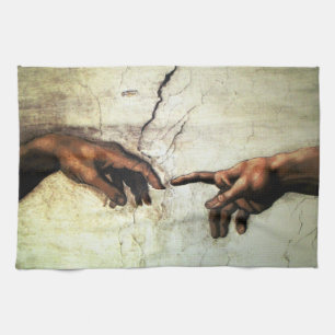 Linge De Cuisine Création d'Adam - Hands Michelangelo 1475 - 1564