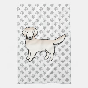 Linge De Cuisine Crème anglaise Golden Retriever Cartoon Chien & Pw