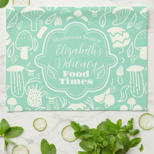 Linge De Cuisine Crème Aqua Champignon