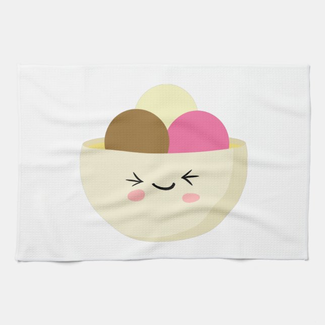 Linge De Cuisine Crème glacée Kawaii (Horizontal)