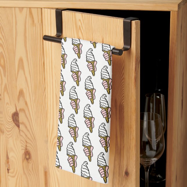 Linge De Cuisine Crème glacée Motif de crème glacée Images (Pliage en tiers)