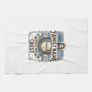 Linge De Cuisine Crête de nom de famille Jésus Crête de nom de fami