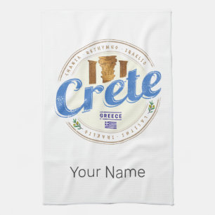 Linge De Cuisine Crète Île Grèce Retro Vintage Vacances Souvenir