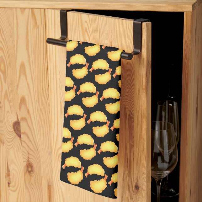 Linge De Cuisine Crevettes frites (Pliage en tiers)